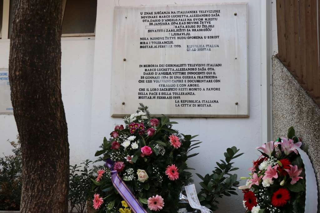 Odavanje počasti talijanskim novinarima ubijenim u Mostaru
